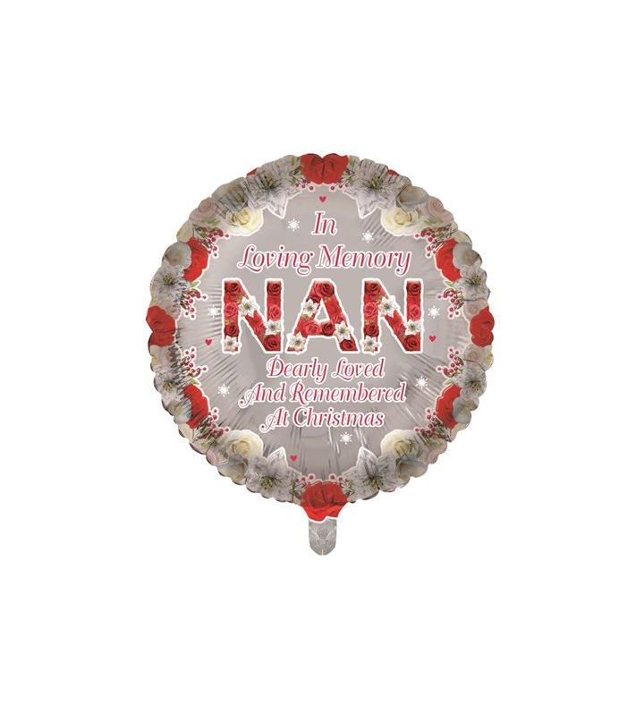 In Loving Memory - Nan Christmas 18" Round Foil Balloon