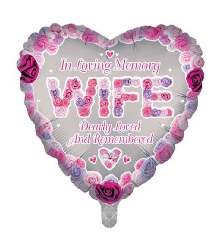 In Loving Memory - Wife 18" Heart