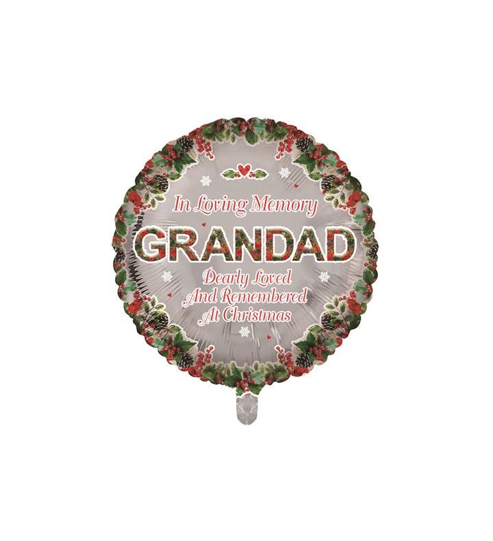 In Loving Memory - Grandad Christmas 18" Round Foil Balloon