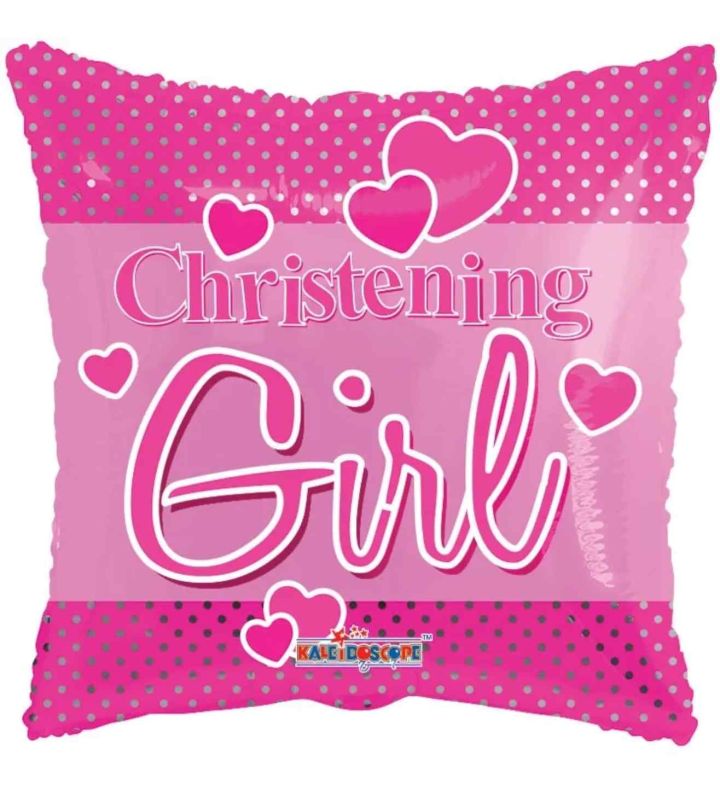 18" Christening Girl Foil Balloon