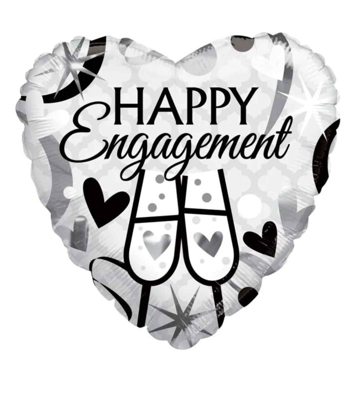 18" Happy Engagement Glasses Foil Balloon