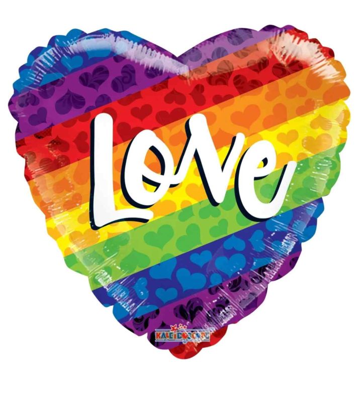 18" Kaleidoscope Rainbow Love Foil Balloon