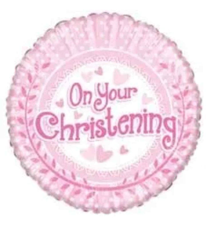 18" On Your Christening Girl Foil Balloon