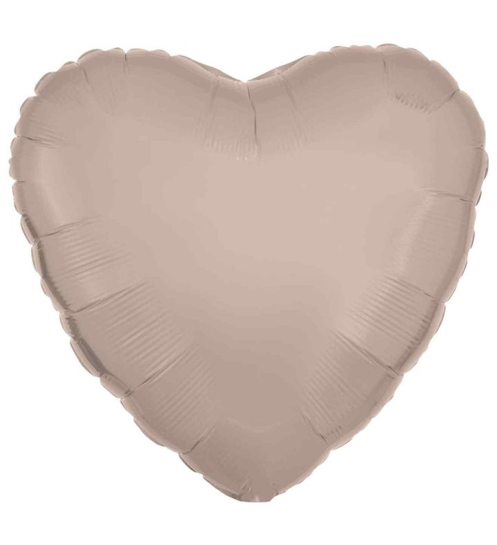 17" Latte Heart Silk Lustre Foil Balloon Anagram - Unpackaged