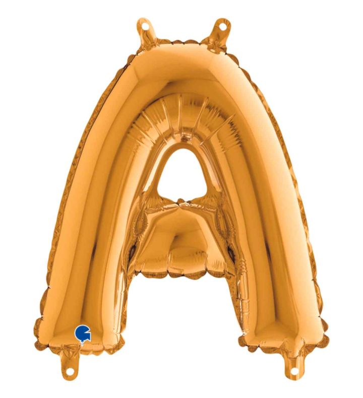 14" Gold Letter A Grabo Foil Balloon