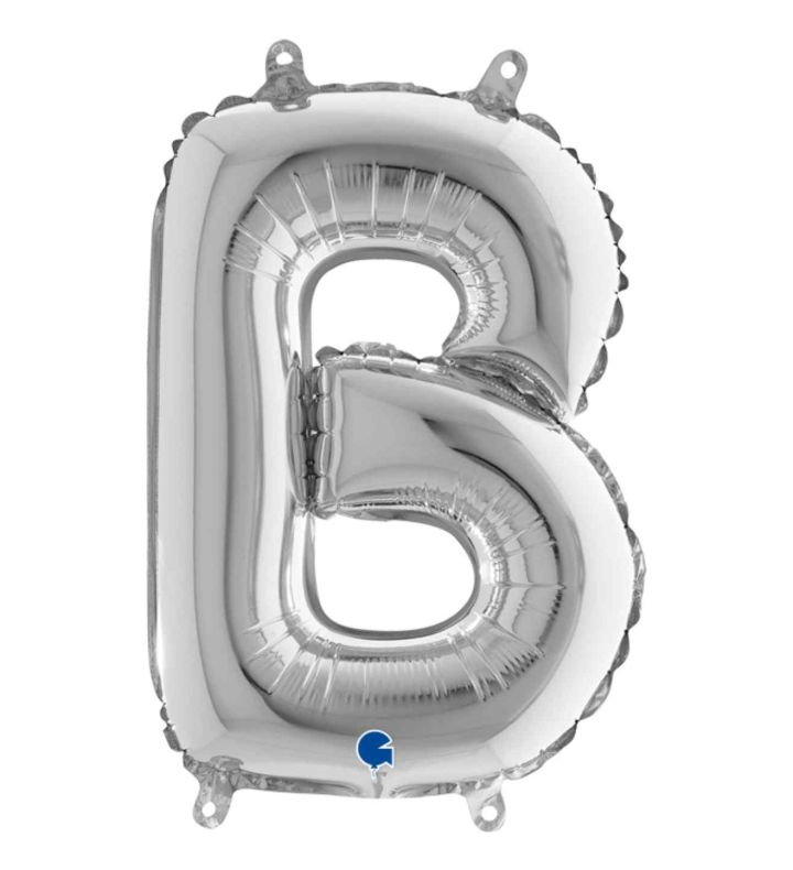 14" Silver Letter B Grabo Foil Balloon