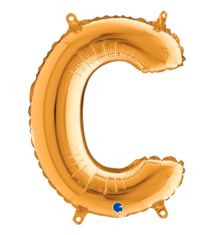 14" Gold Letter C Grabo Foil Balloon