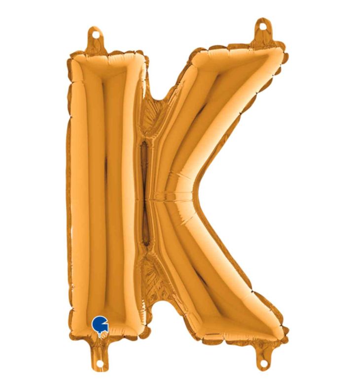 14" Gold Letter K Grabo Foil Balloon