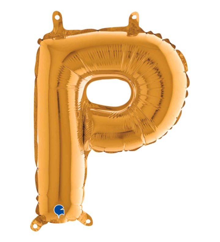 14" Gold Letter P Grabo Foil Balloon