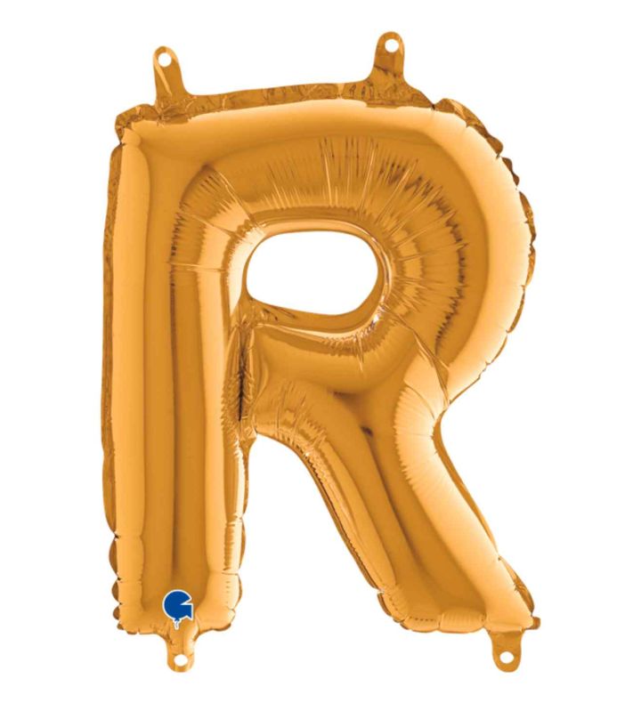 14" Gold Letter R Grabo Foil Balloon