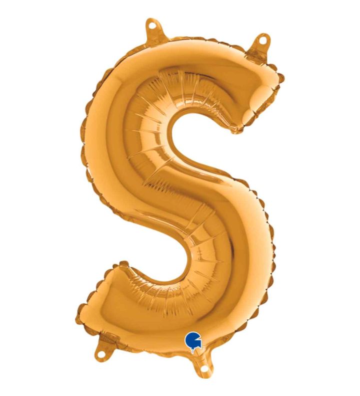 14" Gold Letter S Grabo Foil Balloon