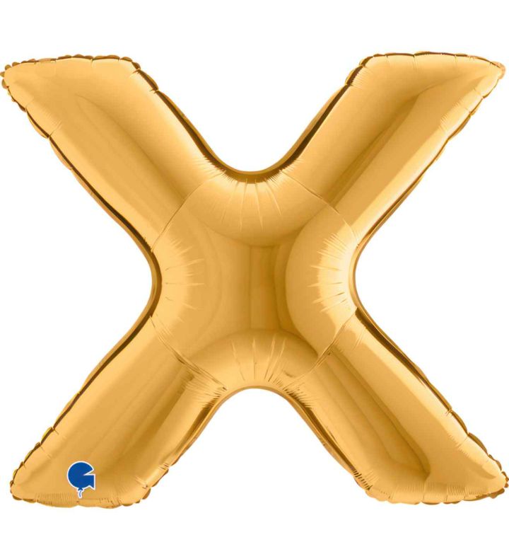 40" Betallic Letter X Gold Foil Balloon