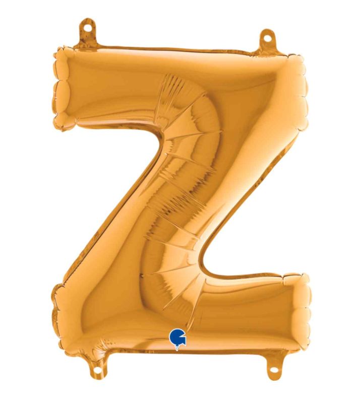 14" Gold Letter Z Grabo Foil Balloon