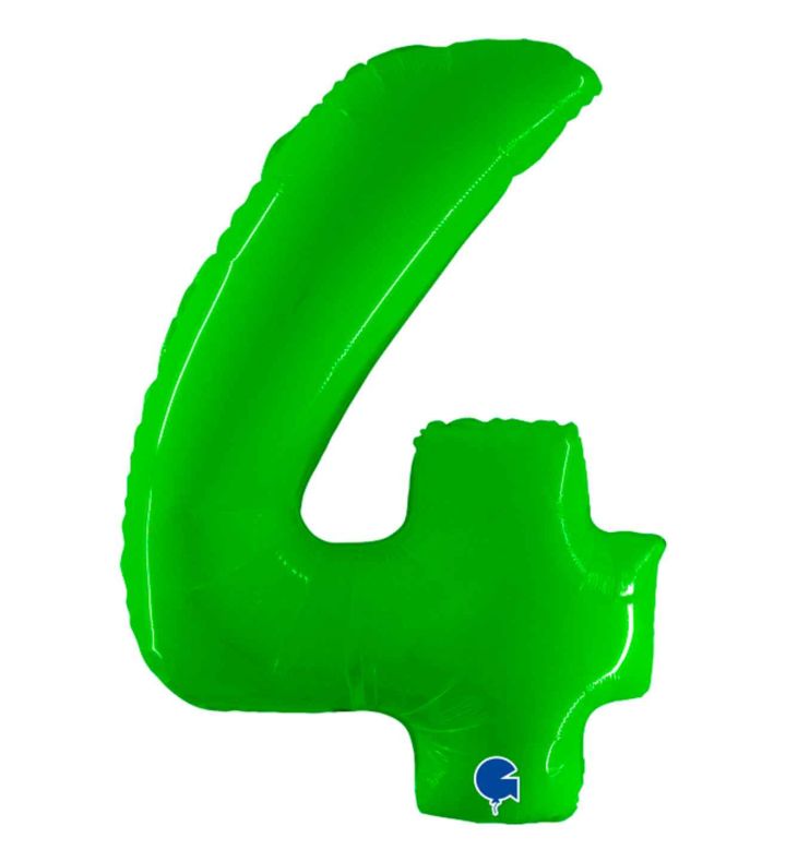 40" Grabo Lime Fluo Number  Foil Balloon
