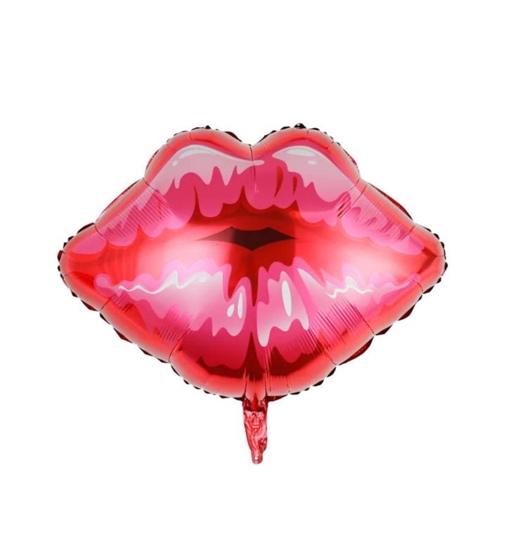 Lips Red/Pink Bamboo Party 70 x 56 cm Foil Balloon