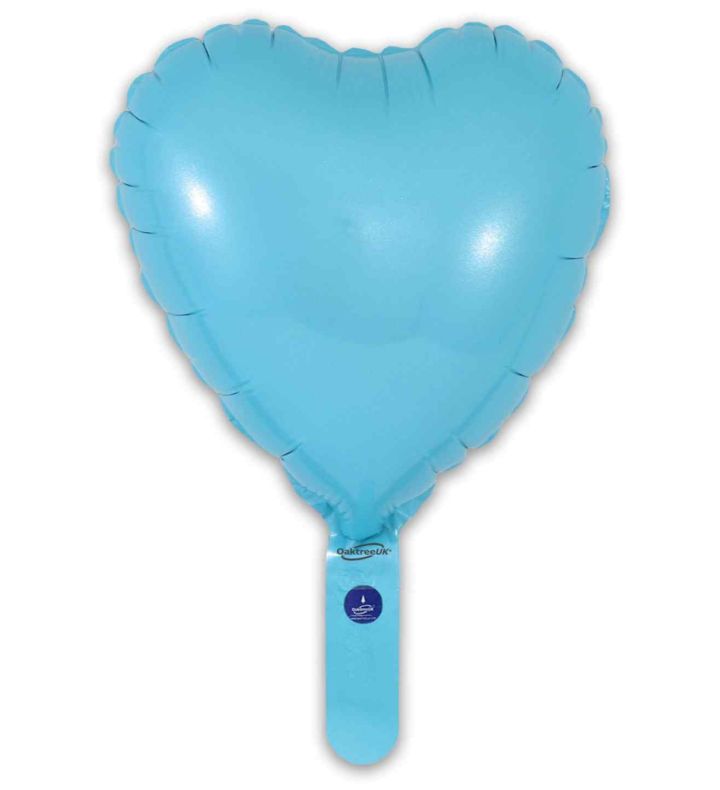 9" Oaktree Matte Blue Heart Foil 5pcs