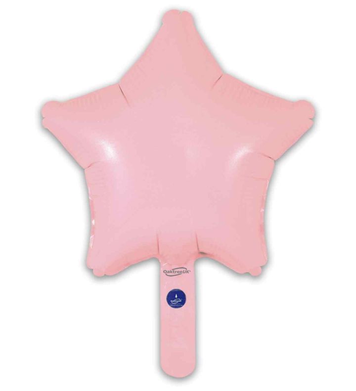 9" Oaktree Matte Pink Star Foil 5pcs