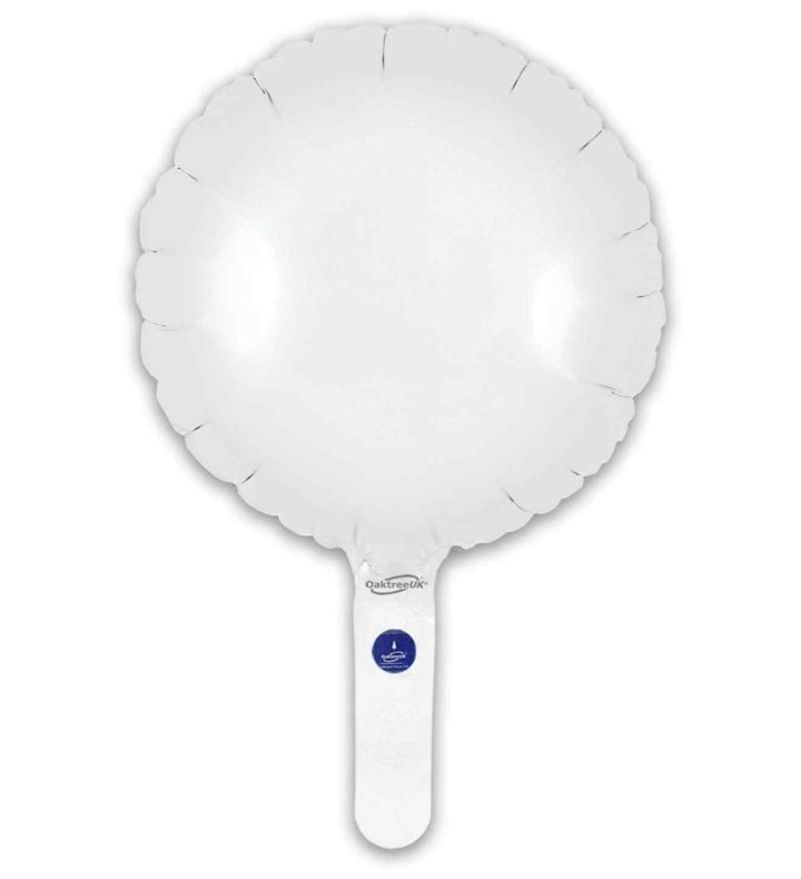 9" Oaktree Matte White Round Foil 5pcs