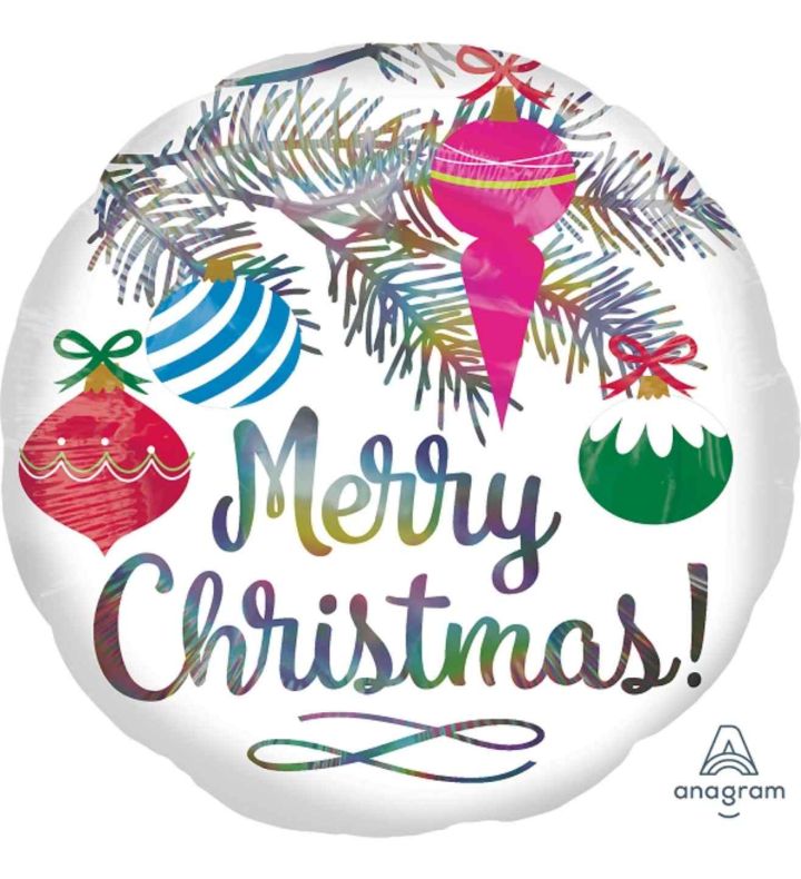 17" Anagram Merry Christmas Ornaments Foil Balloon