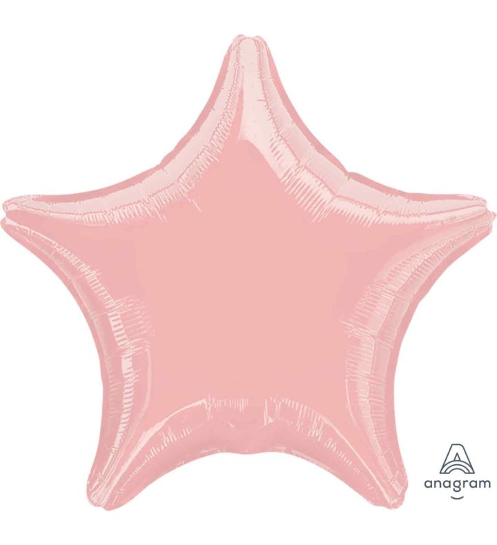 17" Metallic Pearl Pastel Pink Star Foil Balloon Anagram - Unpackaged