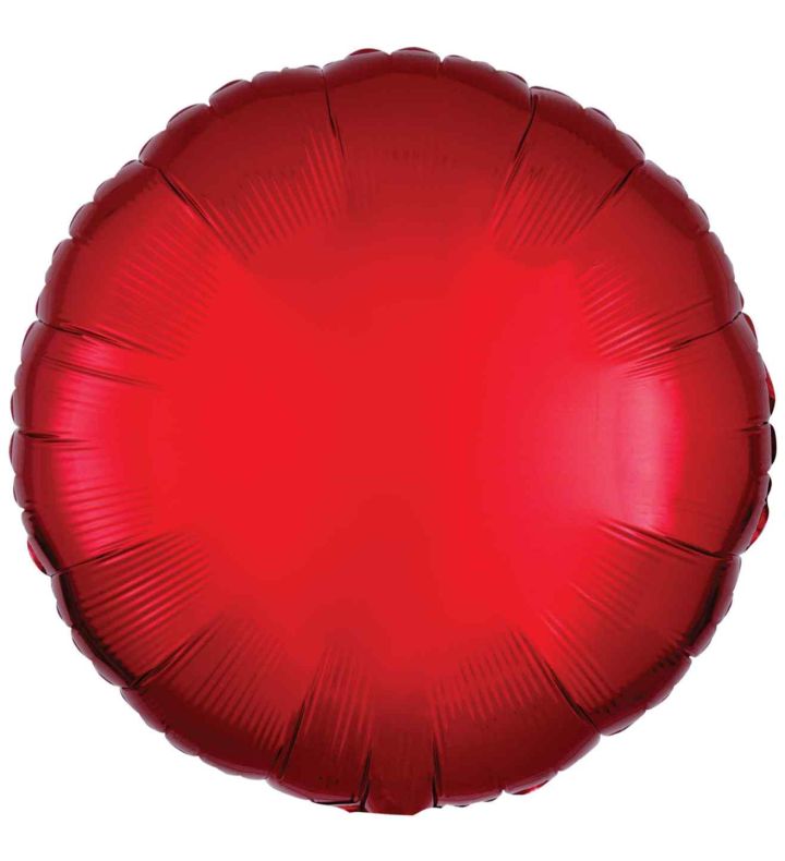 17" Amscan Metallic Red Round Foil Balloon