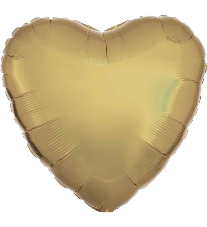 17" Metallic White Gold Heart Foil Balloon Anagram - Unpackaged