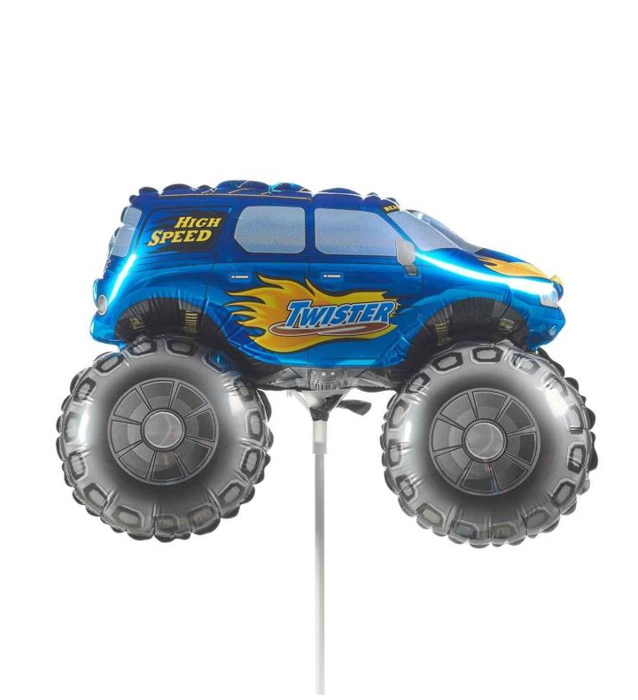Mini Big Wheel Truck Blue Flexmetal Foil Balloon