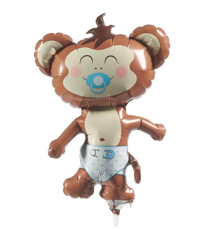 Mini Blue Baby Monkey Foil Balloon