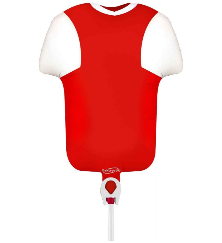 Mini Football Shirt Red/White Metallic Foil Balloon