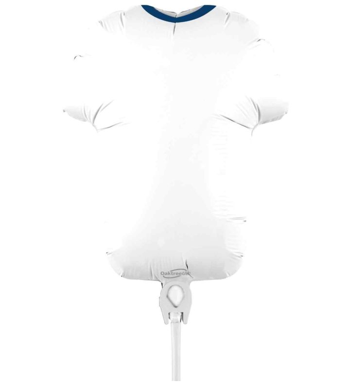 Mini Football Shirt White/Blue Metallic Foil Balloon