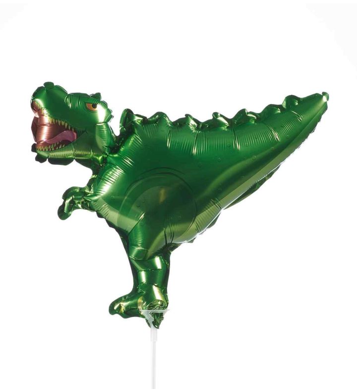 Mini Green T-Rex Dinosaur Bamboo Party Foil Balloon