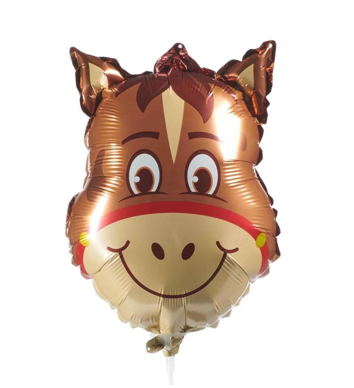 Mini Horse Head Bamboo Party Foil Balloon