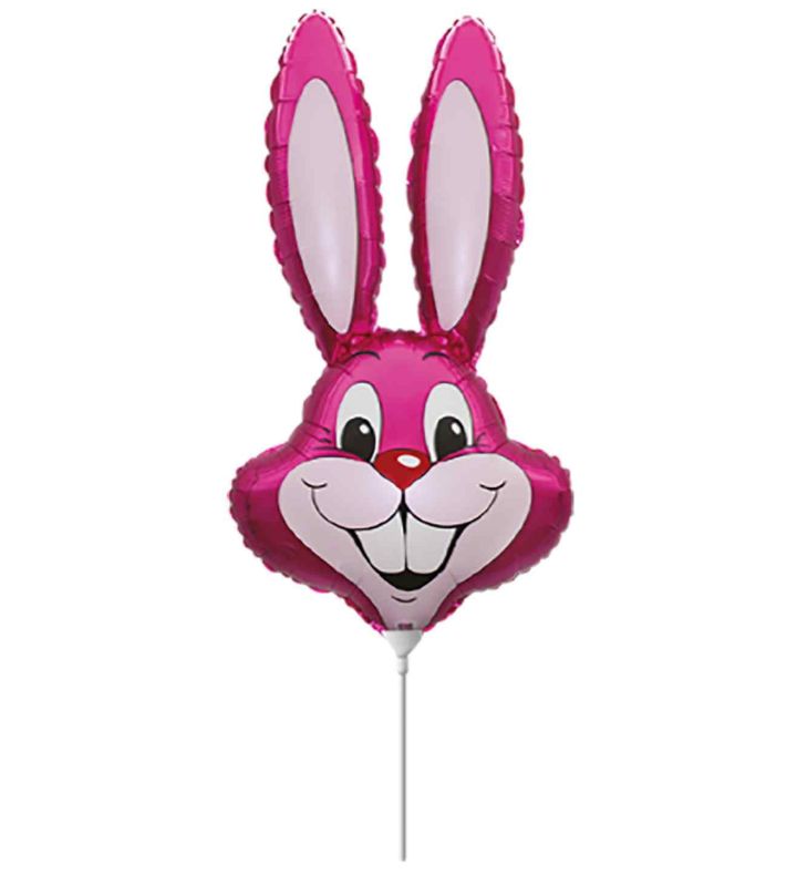 Mini Rabbit / Bunny Head Hot Pink Foil Balloon