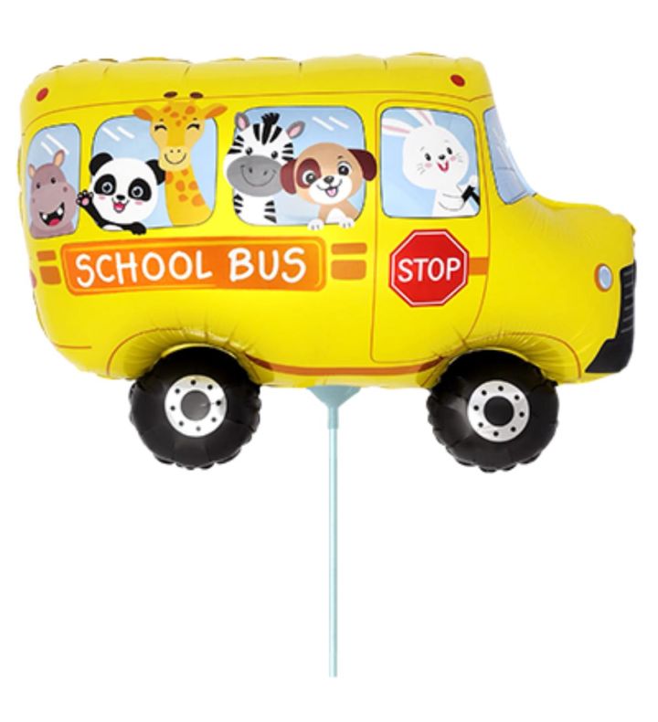 Mini School Bus Foil Balloon