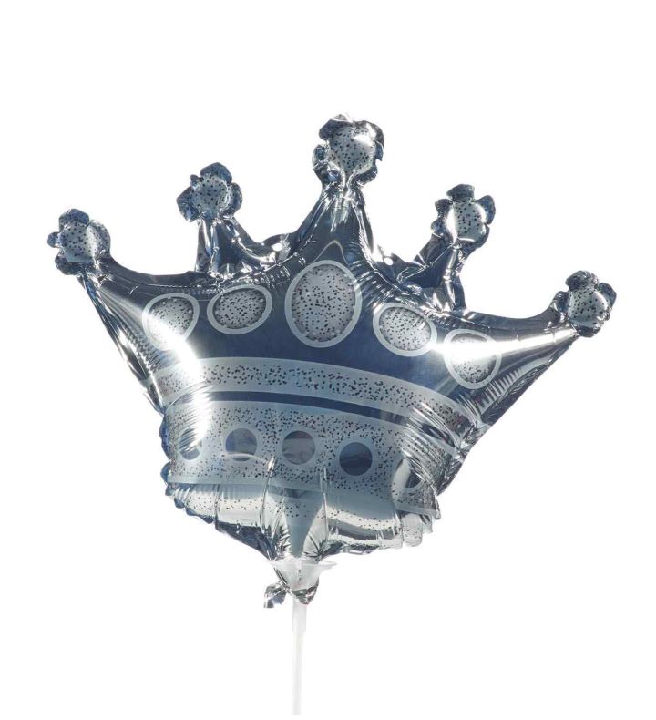 Mini Crown Silver Bamboo Party Foil Balloon