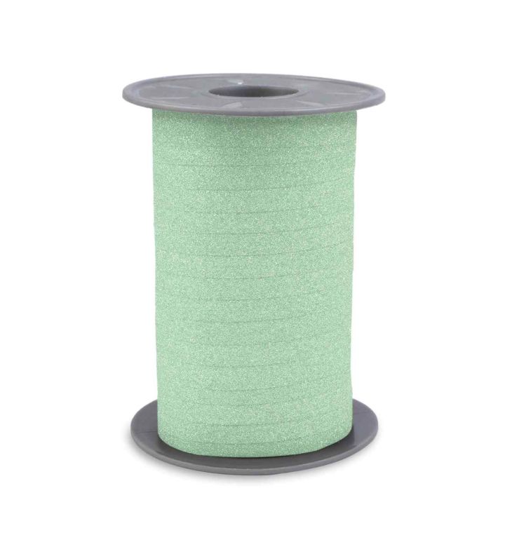 Poly Glitter Mint Ribbon 10mm x 100m