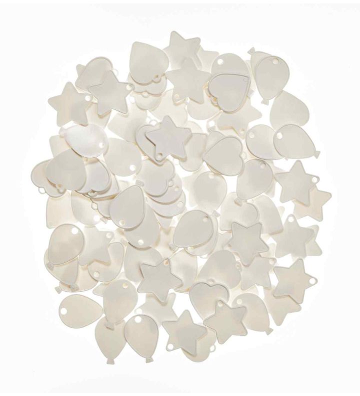 Assorted Shape Plastic Balloon Weights White