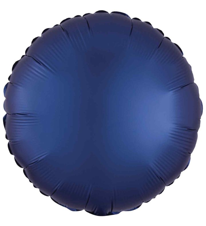 17" Navy Round Satin Luxe  Foil Balloon Anagram - Unpackaged