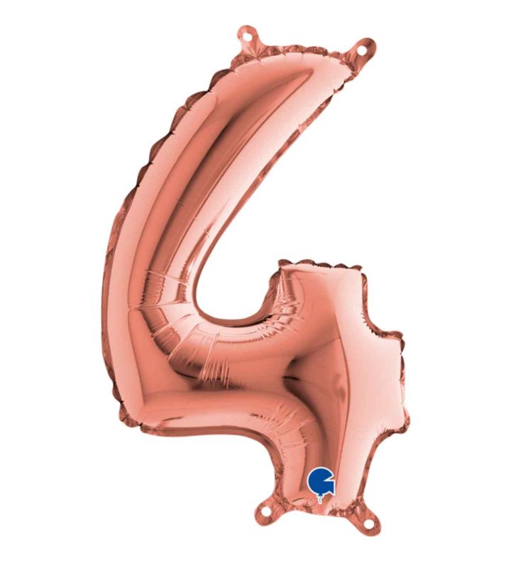 14" Rose Gold Number 4 Grabo Foil Balloon