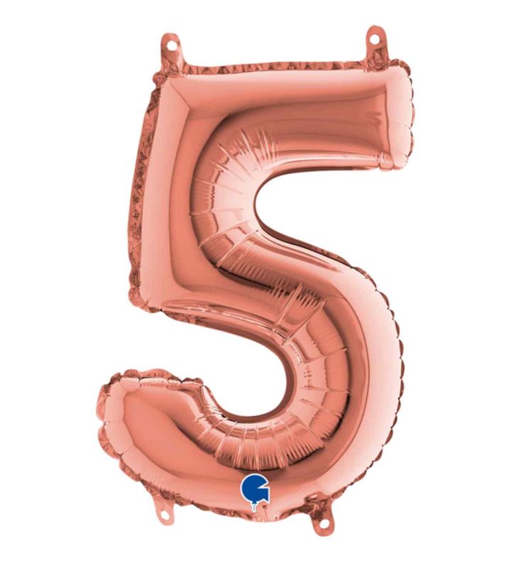 14" Rose Gold Number 5 Grabo Foil Balloon