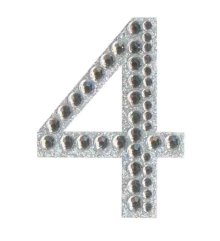 Eleganza Craft Stickers Diamante Iridescent 50mm Number - 4