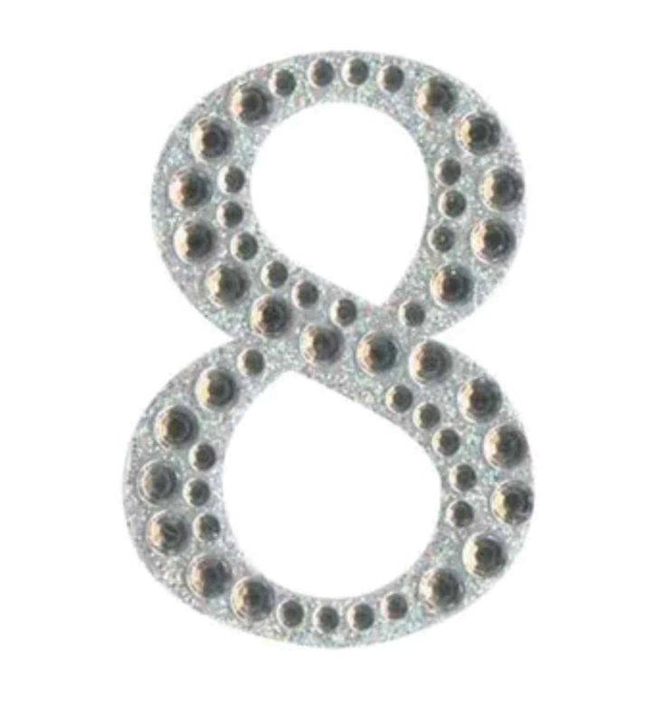 Eleganza Craft Stickers Diamante Iridescent 50mm Number - 8