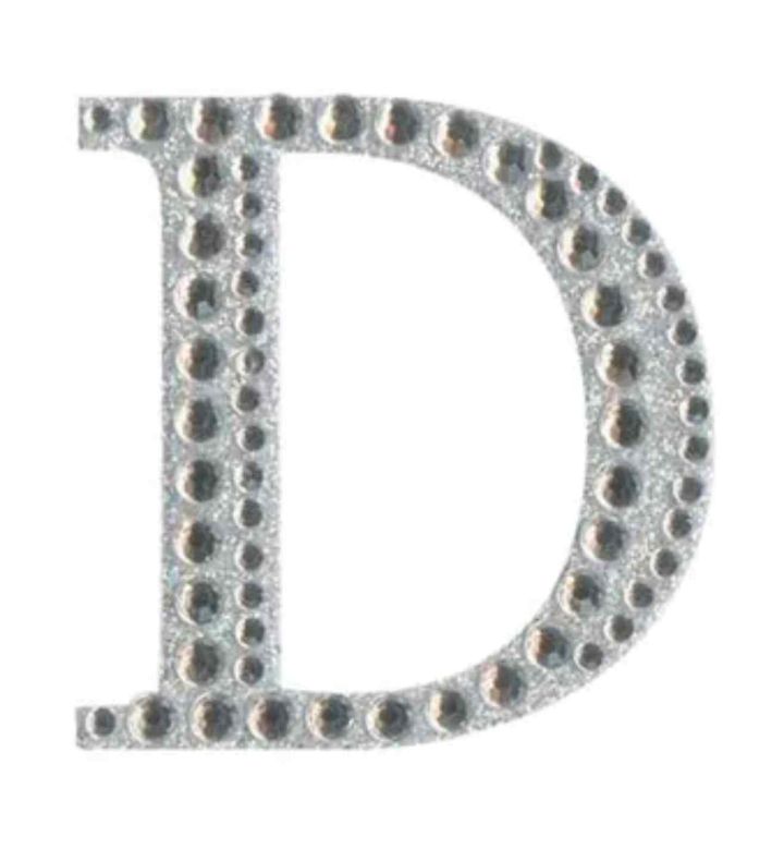 Eleganza Craft Stickers Diamante Iridescent 50mm Letter - D