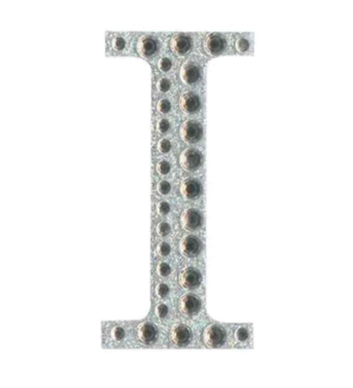 Eleganza Craft Stickers Diamante Iridescent 50mm Letter - I