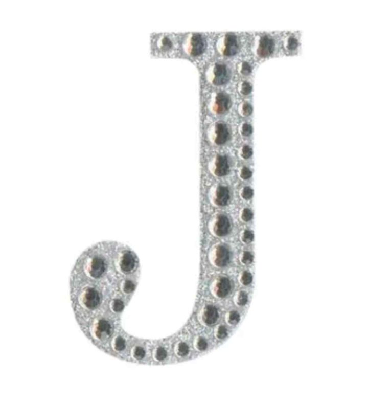 Eleganza Craft Stickers Diamante Iridescent 50mm Letter - J