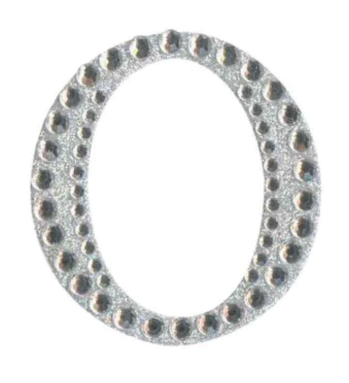 Eleganza Craft Stickers Diamante Iridescent 50mm Letter - O