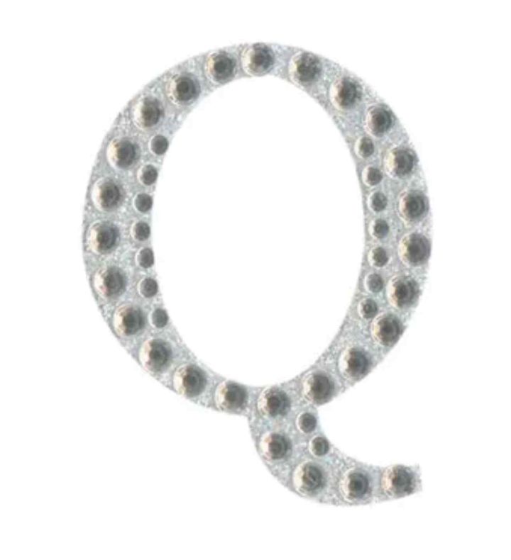 Eleganza Craft Stickers Diamante Iridescent 50mm Letter - Q