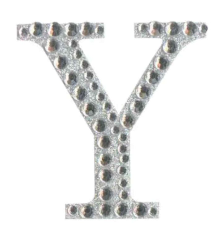 Eleganza Craft Stickers Diamante Iridescent 50mm Letter - Y