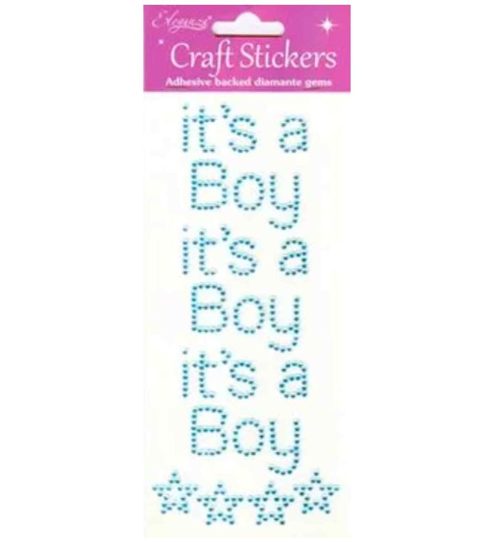 Eleganza Craft Stickers 'It's A Boy' Pearl Blue