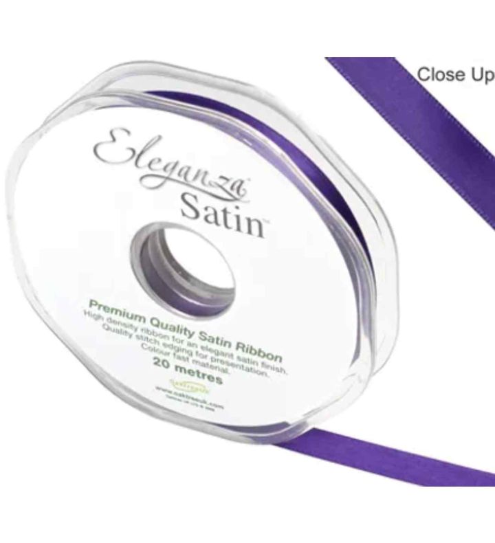 Eleganza Satin Double Faced Plum - 10mm x 20m
